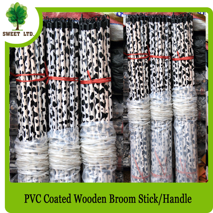 plastic film packing customized packing wooden broom stick