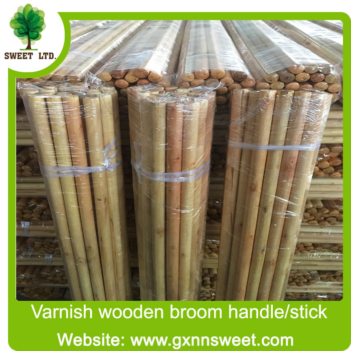 Long wood screws broomstick wood handle for water broom plastic