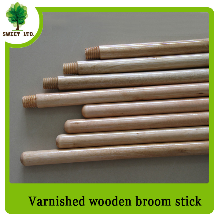 best quality Eucalyputs wood varnished wood broom stick